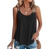 WNEEDU Canotte da Donna delle Signore Estate Maniche Camicie Casual Loose Fit Gilet Canotte per Le Donne Ricamo Occhielli Cami Canotta Rosa Chiaro S