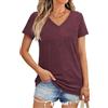 Haslike Maglietta Estiva da Donna, Tinta Unita, con Scollo a V, vestibilità Ampia, a Maniche Corte, Bianco, M