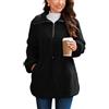 CURLBIUTY Donna Giacca in Pile di Teddy con Colletto a Revers, Vita con Coulisse, Maniche Lunghe e Tasche, Foderata in Pile, Calda e Confortevole