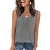 Haslike Canottiera Estiva da Donna, Casual, vestibilità Ampia, Scollo a V, Senza Maniche, Grigio, M
