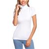 Totatuit Maglia Donna Manica Corta Lupetto Elegante Dolcevita Maglione Magliette Collo Alto T-Shirt Basic Top Casual Primavera Autunno Bianco XXL