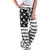 Cegerne Pantaloni del Pigiama da Donna Pantaloni Taglie Forti Elastici Comodi Pantaloni a Gamba Dritta, Bandiera Grigia, XL