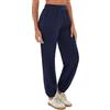 Crewhpo Pantaloni Tuta Donna Comodi Pantaloni Sportivi Tinta Unita Pantaloni Yoga Leggeri Pantaloni Casual Larghi Gambe Affusolate Pantaloni Jogging con Tasche Blu Navy S