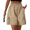 Totatuit Donna Pantaloncini Cargo Shorts Estivi Sportivo Pantaloni Corti Larghi Shorts Vita Alta Trekking Leggero Escursionismo con Tasche