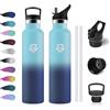 KollyKolla Borraccia Acciaio Inox 1 Litro, Bottiglia Termica Senza BPA, a Prova di Perdite, Borraccia con Cannuccia, Isolamento Doppia Parete, Facile Pulizia, Termos per Ciclismo, Palestra, Campeggio, Gym