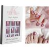 KIANOOL Unghie Finte Corte Tip Unghie, 48 Pezzi Unghie Finte Piedi E Unghie Finte Con Colla Unghie Finte Adesive Set, Viola Aurora Piazza Premere Su Unghie Finte Copertura Completa Con Lime Unghie