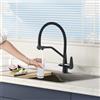 LakeBayMZC Rubinetto da cucina a 3 vie, 3 in 1, per filtro dell'acqua, rubinetto potabile con 2 leve, girevole a 360°, rubinetto da cucina a tre vie, in acciaio inox SUS 304, nero opaco