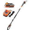 Fuxtec Potatore telescopico svettatore Motosega a Batteria 20V Senza Fili FX-E1HE20 - Set con Batteria - Lama e Catena Oregon- per Alberi, Rami e cespugli