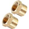 PATIKIL G1/2 Maschio x G3/8 Femmina Ottone Filettato Tubo Raccordo, 2pz Esagonale Boccola Adattatore per Collegamento