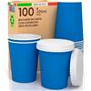 Baciato Caffè 100 Bicchieri Caffè ASPORTO in Carta BLU 200ml con COPERCHIO in Carta Bevande Calde e Fredde Ecologici Biodegradabili Tazze Monouso Colorate + 100 Coperchi in Carta con Beccuccio