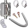 HIFROM Kit silenziatore marmitta + tubo di scarico da 200 cm per generatore di corrente, tubo di scarico per riscaldamento auto, silenziatore per riscaldamento auto, kit in acciaio inossidabile