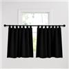PONY DANCE Tende Corte Oscuranti Termiche Isolanti per Interni 2 Pezzi 140x120 CM Tende Camera da Letto per Finestre Curtain Nera Oscurante per Finestre Piccole con Passanti, Nero