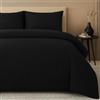 Pamposh Set copripiumino matrimoniale a righe satinate, qualità alberghiera, biancheria da letto ipoallergenica ultra morbida in microfibra