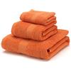 Boncasa - Set di asciugamani, 100% cotone pettinato (non rigenerato), filatura ad anello, 450 g/m3, morbidi al tatto (arancione, set da 3 pezzi)