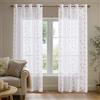 Deconovo Tende per Interni Moderne Ricamate con Anelli 140x280 cm, Tende Trasparenti Eleganti in Voile per Finestre di Camera da Letto e Soggiorno, Set da 2 Pezzi, Rosa