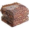 SE SOFTEXLY Coperta boho 100% cotone - copriletto boho in mussola double-face 200x230cm, coperta patchwork, accogliente coperta da divano e copriletto, rosso/rosa