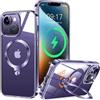 HaloArt 360° Girevole Supporto Magnetica Cover per iPhone 13/14 [Stabile CD Anello Supporto per MagSafe] [N.1 Potenza Magnetica & Protezione Militare] Custodia Protettiva Antiurto Sottile, Nero