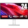 Lenovo L24i-4A Monitor 23.8 FHD (1920x1080), IPS, 1ms, 100Hz, Altoparlanti integrati, Low Blue Light, Bordi Ultrasottili, Regolabile, HDMI e VGA