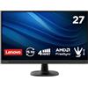 Lenovo D27-45 Monitor - Display 27 pollici FullHD (1920 x 1080, VA, Bordi Ultrasottili, AMD FreeSync, 4ms, 75Hz, Cavo HDMI, Input HDMI + VGA) - Raven Black - Esclusiva Amazon