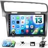 CAMECHO 10.1 Pollici Autoradio Android 13 per VW Golf 7 2013-2018 con Navigatore Satellitare, Doppio Din Radio con Schermo con Bluetooth WiFi FM/RDS SpiegelLink+Telecamera Posteriore+Canbus+Mic