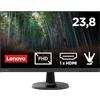 Lenovo D24-45 Monitor 24 FHD (1920x1080), 4ms, 75Hz, Frameless, AMD FreeSync, Schermo opaco antiriflesso, regolabile in inclinazione, HDMI e VGA, VESA 100x100