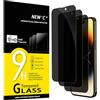 NEW'C 3 Pezzi, Pellicola Protettiva Privacy per iPhone 14 Pro Max (6,7 Pollici), Angolo di Privacy 28 Gradi Migliorato, Durezza Ultra Resistente 9H, Senza Bolle