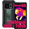 DOOGEE Fire 6 Max Termocamera 5G Cellulari, 20GB + 256GB, 20800mAh/33W, Rugged Smartphone, 50MP AI + 20MP (Vision Nocturne) + 16MP Telefono, 6,72 pollici FHD+ LED LIGHT/Fingerprint/NFC Verde