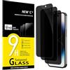 NEW'C 3 Pezzi, Pellicola Protettiva Privacy per iPhone 14 Pro (6,1 Pollici), Angolo di Privacy 28 Gradi Migliorato, Durezza Ultra Resistente 9H, Senza Bolle