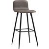HOMCOM Set 2 Sgabelli da Bar con Schienale Basso, Sedie Alte con Poggiapiedi, Rivestimento in PU e Gambe in Acciaio, per Salotto, Sala da Pranzo e Bar, Marrone Scuro