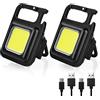URAQT Mini Torcia Elettrica a LED, 4 Modalità Mini Torcia Portachiavi, 2pz Luce Magnetico Multifunzione, 800 Lumen, Impermeabile, con Apribottiglie, Base Magnetica, per Campeggio/Riparazione/Emergenza