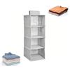 Oceano Organizer da appendere Portaoggetti Armadio Mensole Armadietto spogliatoio Portatutto Pieghevole Salvaspazio Scaffale Cappello Calze Scarpe Intimo Asciugamani Accessori (Grigio, Guardaroba, 4)