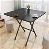 Calager Tavolo da pranzo pieghevole, tavolino quadrato da 60 cm, portatile, resistente, con gambe in metallo, per campeggio, picnic, giardino, casa, sala da pranzo (nero)