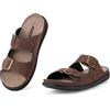 JOMIX Ciabatte Uomo Estive Sandali Eleganti Comodi Pantofole Pelle Ergonomico Morbido Look Casual con Doppia Fibbia Regolabile MOX250658 Marrone 42