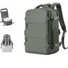 SZSYCN Zaino Sottovuoto con Pompa Ryanair 40x20x25 Bagaglio a Mano Borsa da Viaggio Impermeabile per Laptop Zaino Casual con Porta USB e Scomparto per Scarpe, Verde