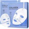 PLOBRT Maschera Collagene Viso, 12 Pezzi Maschera al Collagene a Basso Peso Molecolare, Idratante, Rassodante, Antirughe, Maschera Lifting