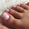 KQueenest Unghie finte bianche con punta francese, corte quadrate, in gel lucido, unghie finte rosa naturale a pressione sulle dita dei piedi, unghie acriliche per donne, estate, spiaggia, uso
