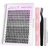 VEYESBEAUTY Ciglia Finte Kit Laminazione Ciglia Kit Newbie's Five-Second Extension Ciglia Finte Ciuffetti Kit Lash Extension Kit Con Bond e Dispositivo Di Rimozione (Boldeye kit, 8-16mm)