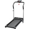 HOMCOM Tapis Roulant Elettrico e Pieghevole con Schermo LCD e 2 Ruote per Allenamento a Casa o in Ufficio, Motore 500W Velocità 10km/h