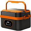 Gamexop 1.5L Upgrade Scaldavivande Elettrico Portatile, Ricaricabile Riscaldamento Automatico Porta Pranzo Termico per Interno ed Esterno Auto Camion e Ufficio Contenitore Termico Per Alimenti Caldi