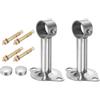 QUARKZMAN 2pz Staffa Asta Tenda a Soffitto, Adatta per Tubo 25mm/0,98 Lunghezza 100mm/3,94 Ganci Asta Tenda in Acciaio Inossidabile per Pareti Armadio Tubo Tenda, Argento