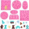 ZOOMPIL 7 Pezzi Stampi per Dolci di Natale, Stampi Natale Silicone, forma di alberi di Natale, renne, slitta, calze e campane, stampi in silicone per torta di compleanno