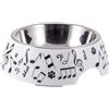 DRW Mangiatoia per cani o gatti estraibili con note musicali grandi, 18 x 18 x 7 cm