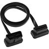 YACSEJAO Cavo di prolunga OBD2 da maschio a femmina a 16 pin, adattatore diagnostico per auto a nastro piatto OBD II, con connettori angolati, 1 m