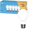Garza Lampadina LED Standard A60, Attacco E27, Luce calda, 3000k, 9W, 810 Lumen, Angolo di illuminazione di 240°, IRC 80, Confezione da 5,