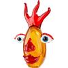 GILDE GLAS art Vetro Art Oculus - Marrone - Altezza 24 cm - Vetro - Forma testa - Figura decorativa - Scultura