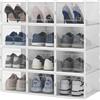 BAKAJI 12 x Scatole Portascarpe Impilabili in Plastica con Copechi, Assemblaggio Facile, Porta Scarpe Salvaspazio Trasparenti, Contenitori Box Organizer Portaoggetti, (Set 12 Pz, 35 x 25 x 19 cm)