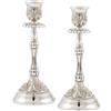 DRW Set 2 candelabri argentati base rotonda 18 xm
