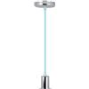 V-TAC -, serie Portalampada cromato vt-7338) lampada a sospensione cromo + Cavo, Ø36 x 60 mm azzurro
