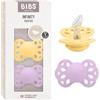 BIBS Infinity Ciuccio, 0-6 mesi, confezione da 2, Pale Butter/Violet Sky