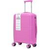 R.Leone Valigia da 1 pezzo Fino a Set 3 Trolley Rigido grande, medio, bagaglio a mano in Polipropilene 8 Ruote Autonome 6080 (Fucsia, M Valigia Media)